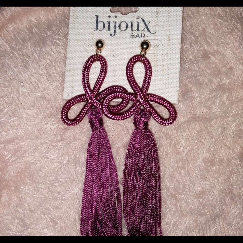 Purple dangle earrings